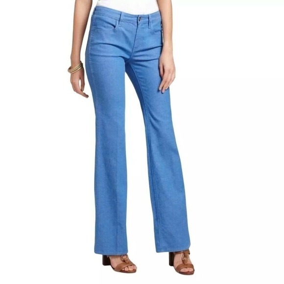 Tory Burch Bootcut Jeans Womens Size 30 Blue Stretch Denim Quiet Luxury Designer - Picture 2 of 13